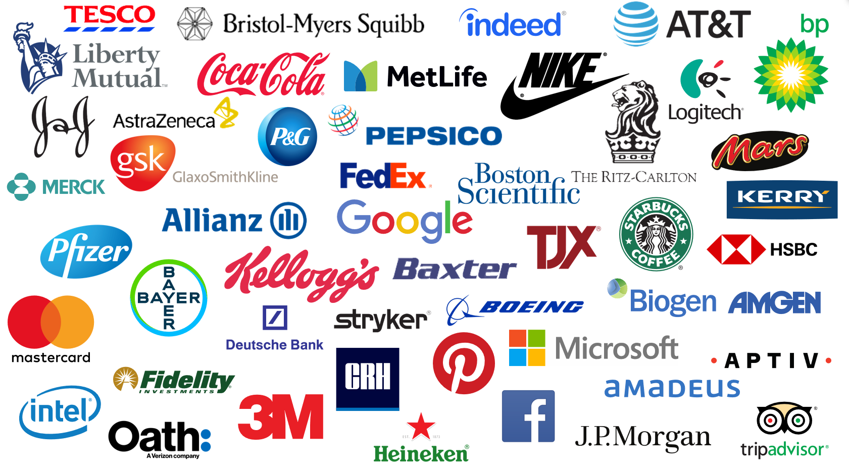 49 logos representing companies of executives who have received intercultural training or coaching programmes from Rosemary